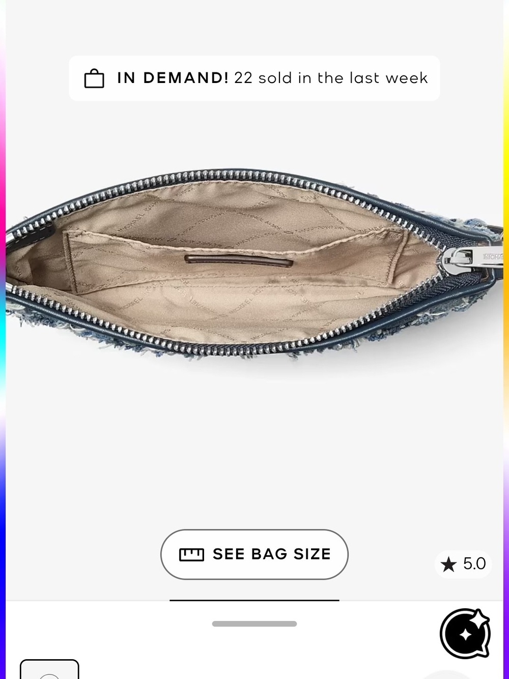 Michael Kors Distressed Denim Patchwork Shoulder Bag in Blue - Picture 4 of 5